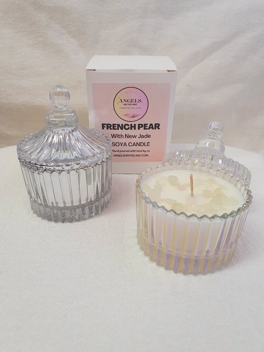 French Pear Soya Crystal Candle Small